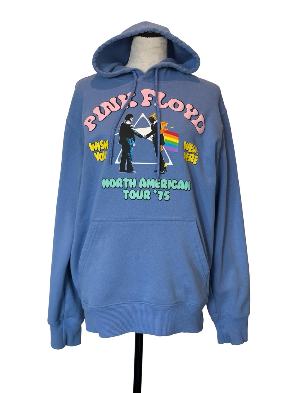 Pink Floyd Wish You Were Here North American Tour '75 Graphic Hoodie Blue Small